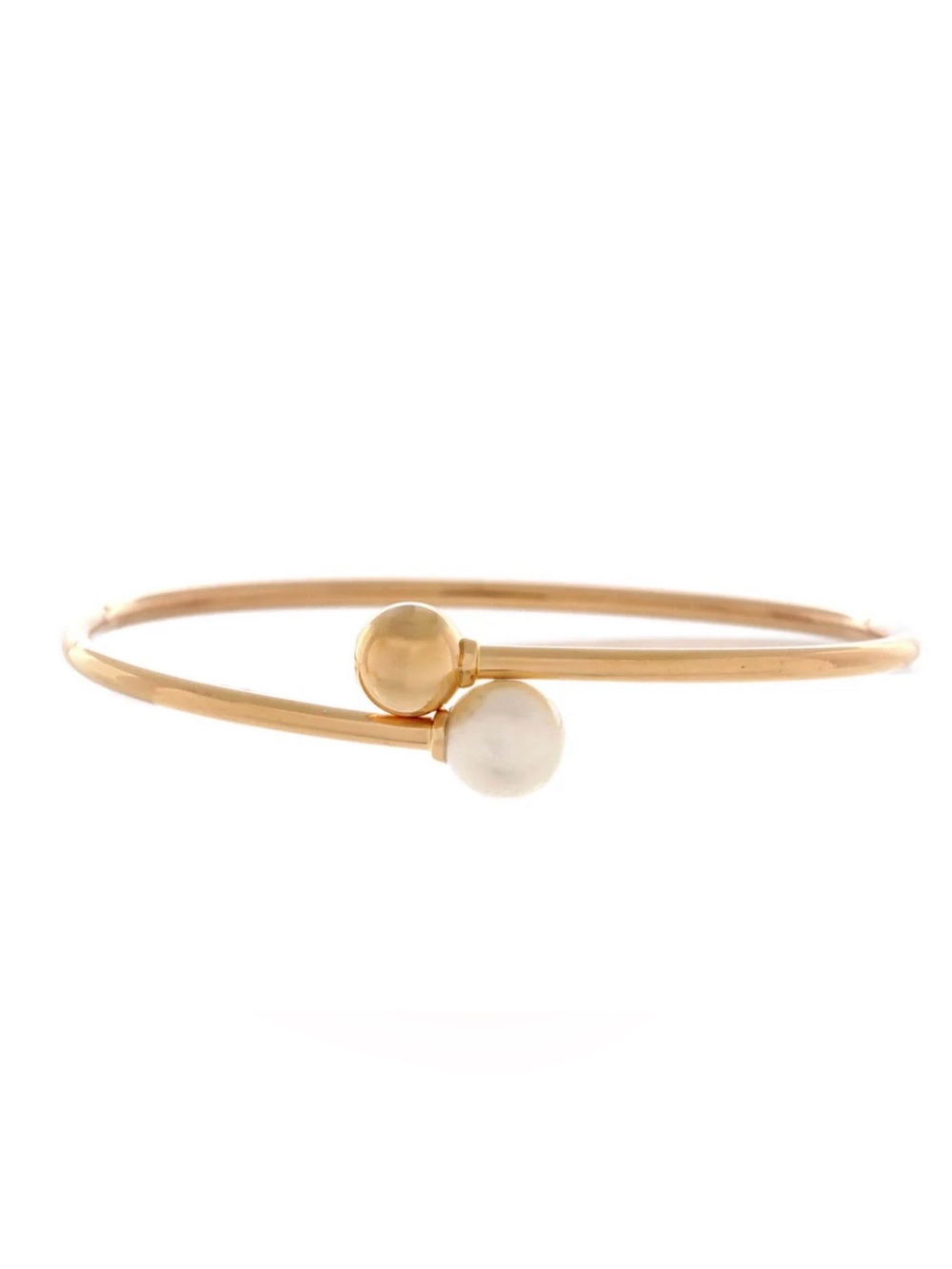 Tiffany & Co. Gold Pearl Open Bangle Bracelet in Rose gold